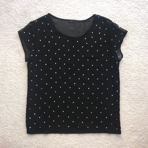 Sheer Black Studded Top